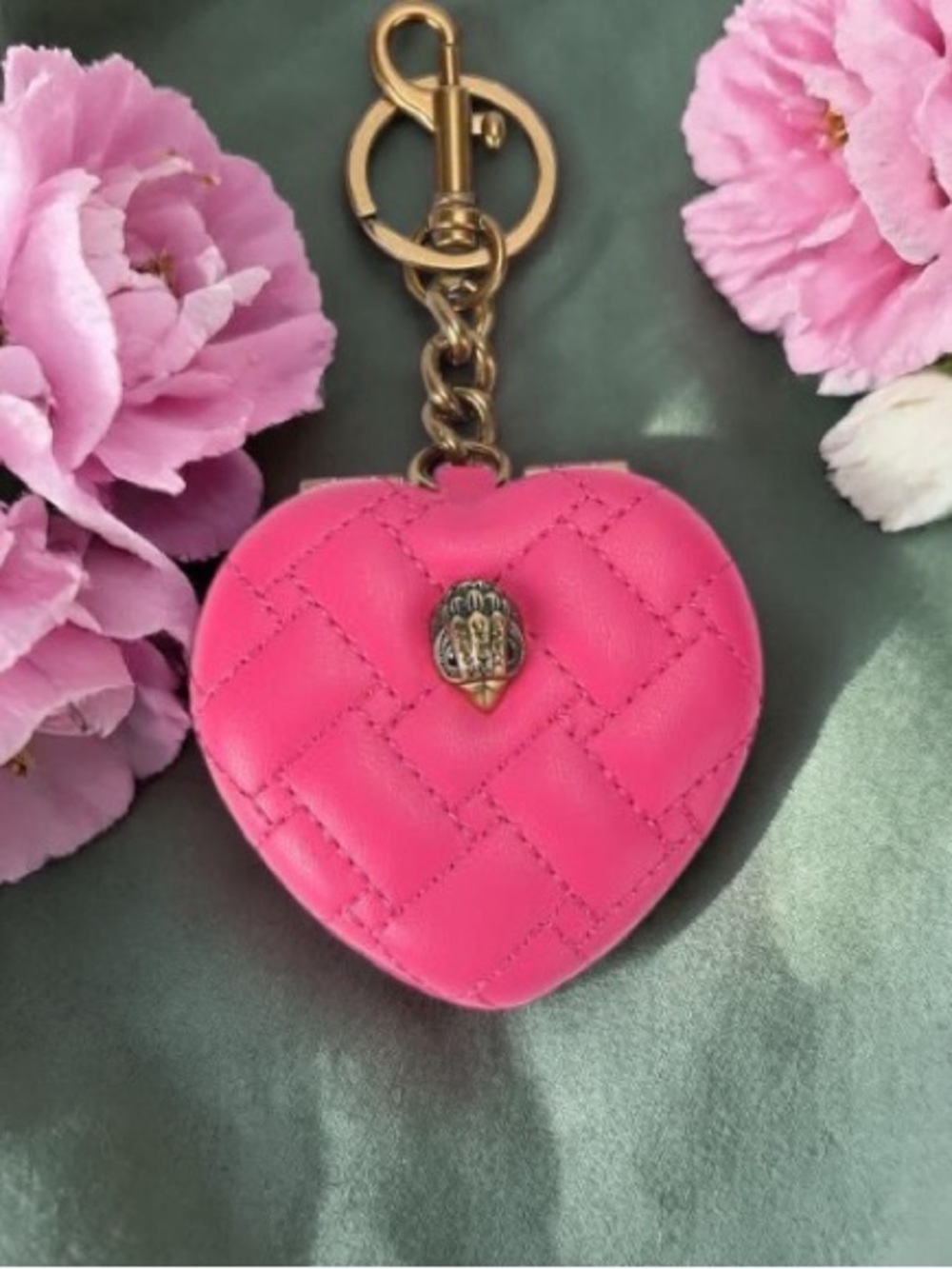 Kurt Geiger Kensington Heart Mirror Bag Charm NWT - Picture 1 of 4